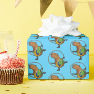 Funny Capybara Dancer Rhythmic Gymnast Cartoon Cadeaupapier