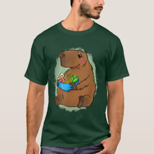 Funny Capybara Eating Ramen Noodles Lover T-shirt