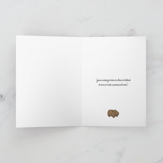 Funny Capybara et Chig Pun Carte d'anniversaire (Intérieur)