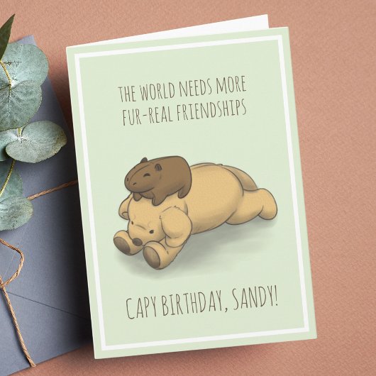 Funny Capybara et Chig Pun Carte d'Anniversaire Ve