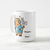 Funny Capybara Gamer Mug – Personalized with Playe (Devant gauche)