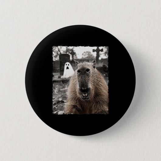 Funny Capybara Halloween Costume Ronde Button 5,7 Cm (Voorkant)