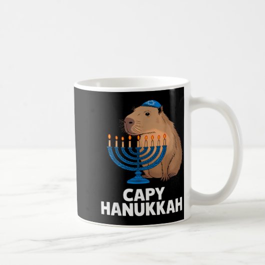 Funny Capybara Happy Hanukkah Chanukah Jewish Men Koffiemok (Rechts)