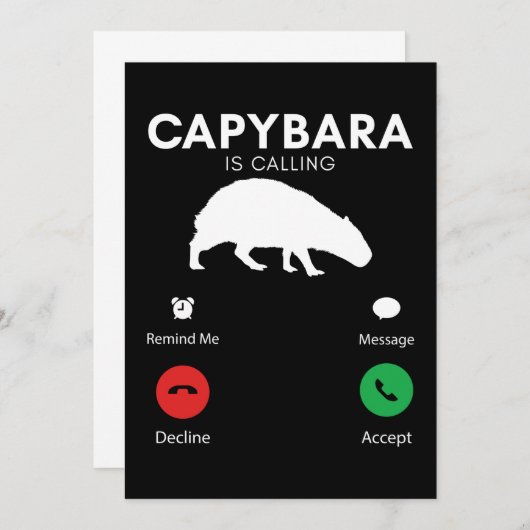 Funny Capybara Humorisas Kaart (Voorkant / Achterkant)