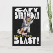 Funny Capybara in Space Capy Birthday Pun Kaart (Voorkant)