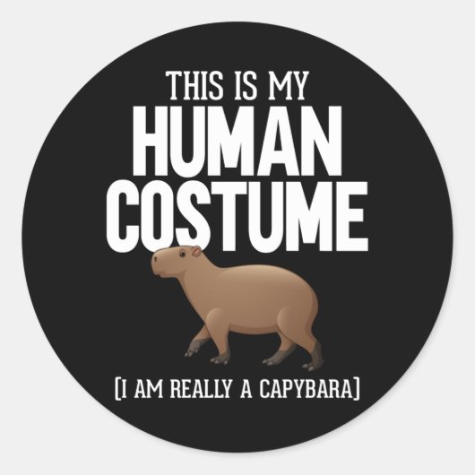 Funny Capybara Lover Cute Animal Ronde Sticker (Voorkant)