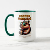 Funny Capybara Morning Coffee Drinker Mug (Gauche)