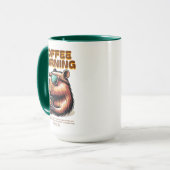 Funny Capybara Morning Coffee Drinker Mug Mok (Voorkant links)