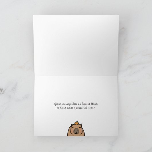 Funny Capybara Pun carte d'anniversaire (Intérieur)
