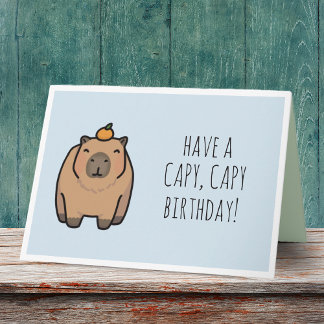 Funny Capybara Pun Verjaardag Kaart