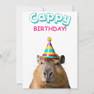 Funny Capybara Pun Verjaardag Kaart