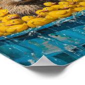 Funny Capybara Rubber Duck Pool Poster (Coin)