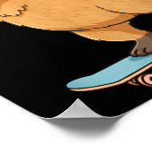 Funny Capybara Skater Skateboard Ballerina Zoo Boy Poster (Hoek)