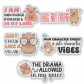Funny Capybara Sticker Pack | Cute Animal Decal  (Devant)