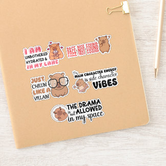 Funny Capybara Sticker Pack | Cute Animal Decal 