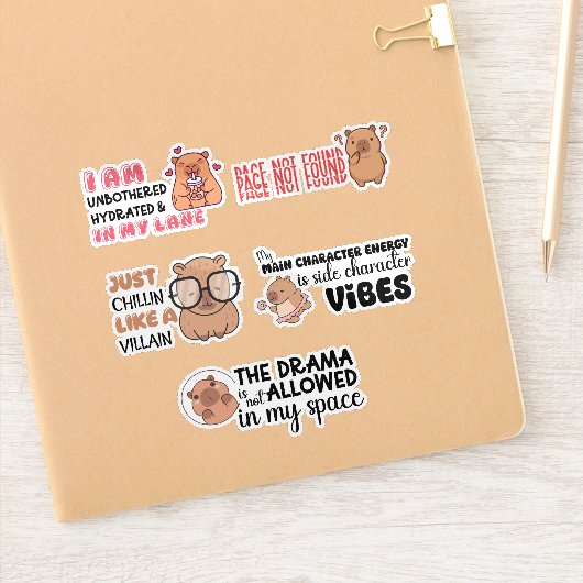 Funny Capybara Sticker Pack | Cute Animal Decal  (Carnet)