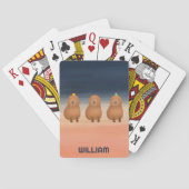 Funny Capybara Triplet gepersonaliseerd Pokerkaarten (Achterkant)