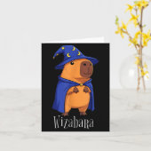 Funny Capybara Wizard Costume Wizabara Graphic Kid Kaart (Gele Bloem)