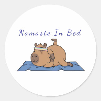 Funny Capybara Yoga Sticker – Namaste In Bed