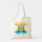 Funny car in een auto was Canvas tas (Achterkant)