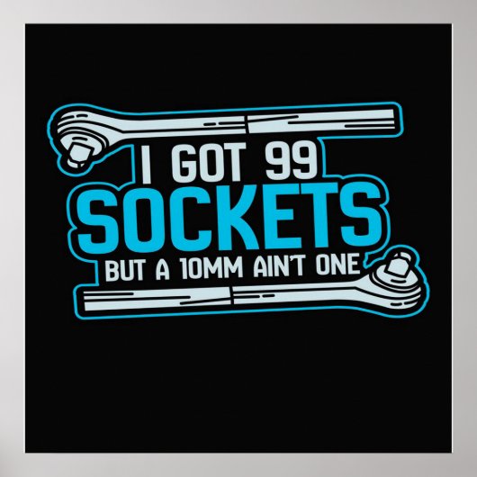 Funny Car Mechanic Design | Mechanisch canvas Poster (Voorkant)