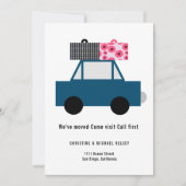 Funny Car New Home Moving Flat Announge Kaart (Voorkant)