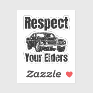 Funny Car -  respect voor uw oudere man Sticker