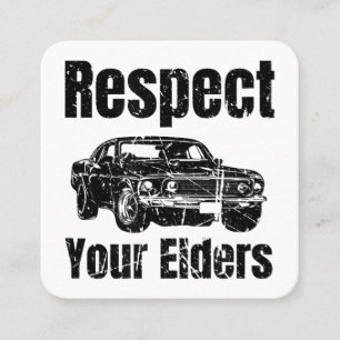 Funny Car - respect voor uw oudere man Vierkante Visitekaartje