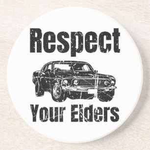 Funny Car - respect voor uw oudere man Zandsteen Onderzetter