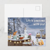 Funny Card met katten die in een hete buis wegvall Feestdagenkaart (Voorkant / Achterkant)