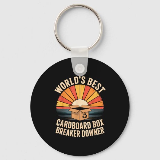 Funny Cardboard Box Breaker Downer Sarcastic Recyc Sleutelhanger (Voorkant)
