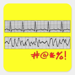 Funny Cardiac Rhythm Strip Gifts Vierkante Sticker