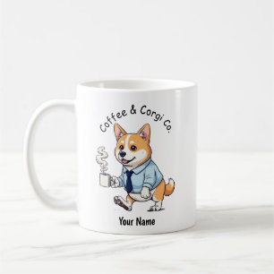 Funny Cardigan Welsh Corgi Zakelijke Pak Koffie Koffiemok