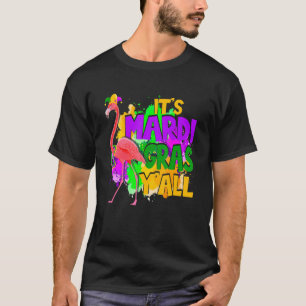 Funny Carnival Party Cute Flamingo Mardi Gras Cele T-shirt