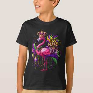 Funny Carnival Party Gift Idea Flamingo Mardi Gras T-shirt