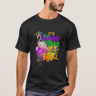Funny Carnival Party Gift Idea Flamingo Mardi Gras T-shirt