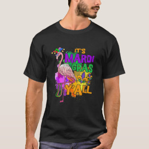 Funny Carnival Party Idea Flamingo Mardi Gras T-shirt