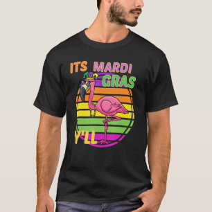 Funny Carnival Party Idea Flamingo Mardi Gras T-shirt