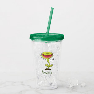 Funny carnivorous Venus fly trap plant cartoon Acryl Drinkbeker