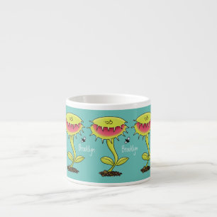 Funny carnivorous Venus fly trap plant cartoon Espresso Kop