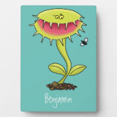Funny carnivorous Venus fly trap plant cartoon Fotoplaat (voorkant)