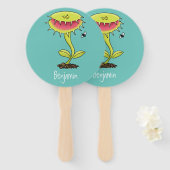 Funny carnivorous Venus fly trap plant cartoon Handwaaier (Voorkant en achterkant)