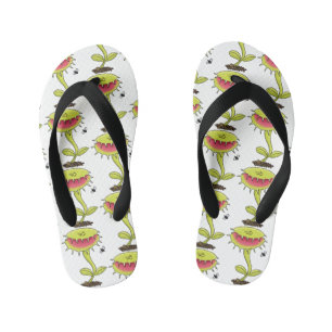 Funny carnivorous Venus fly trap plant cartoon Kinder Teenslippers