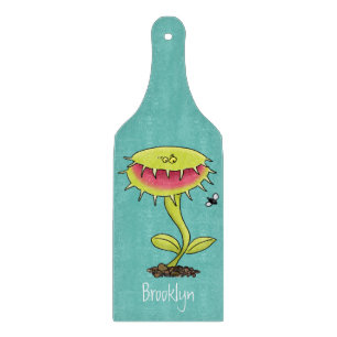Funny carnivorous Venus fly trap plant cartoon Snijplank