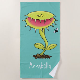Funny carnivorous Venus fly trap plant cartoon Strandlaken
