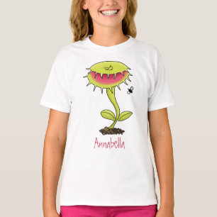 Funny carnivorous Venus fly trap plant cartoon T-shirt