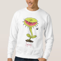 Funny carnivorous Venus fly trap plant cartoon