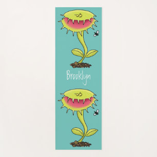 Funny carnivorous Venus fly trap plant cartoon Yogamat