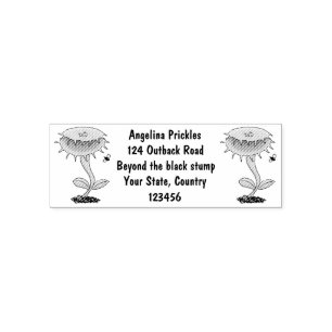 Funny carnivorous Venus fly trap plant cartoon Zelfinktende Stempel