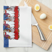 Funny Carol Singing Dogs Christmas Pug Pomeranian Theedoek (Quarter Fold)